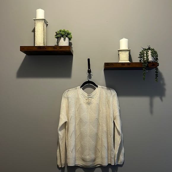 LN ANTHROPOLOGIE UNIQUE CABLE KNIT SWEATER (L) - Picture 3 of 13